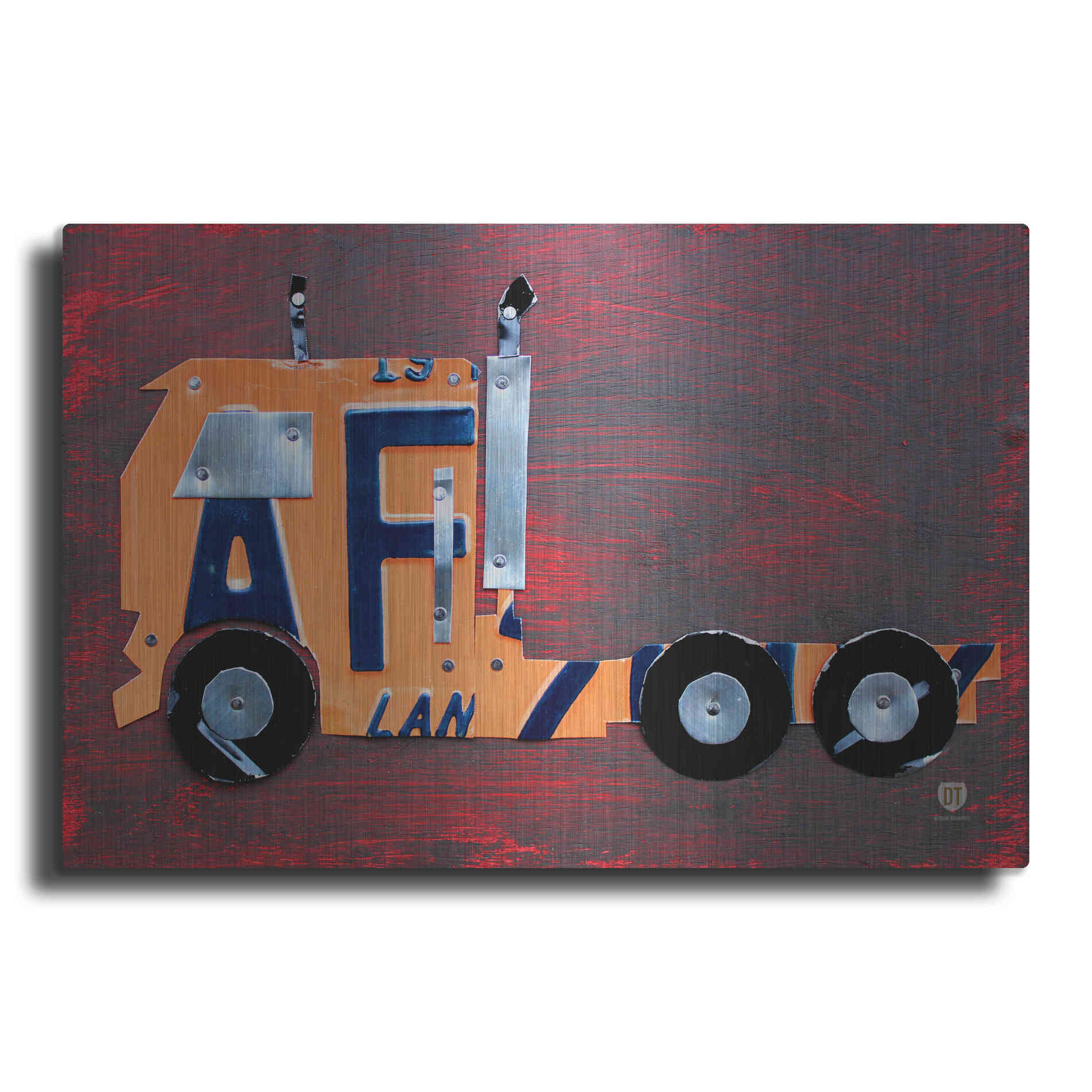 Luxe Metal Art 'Semi Truck License Plate Art' by Design Turnpike, Metal Wall Art