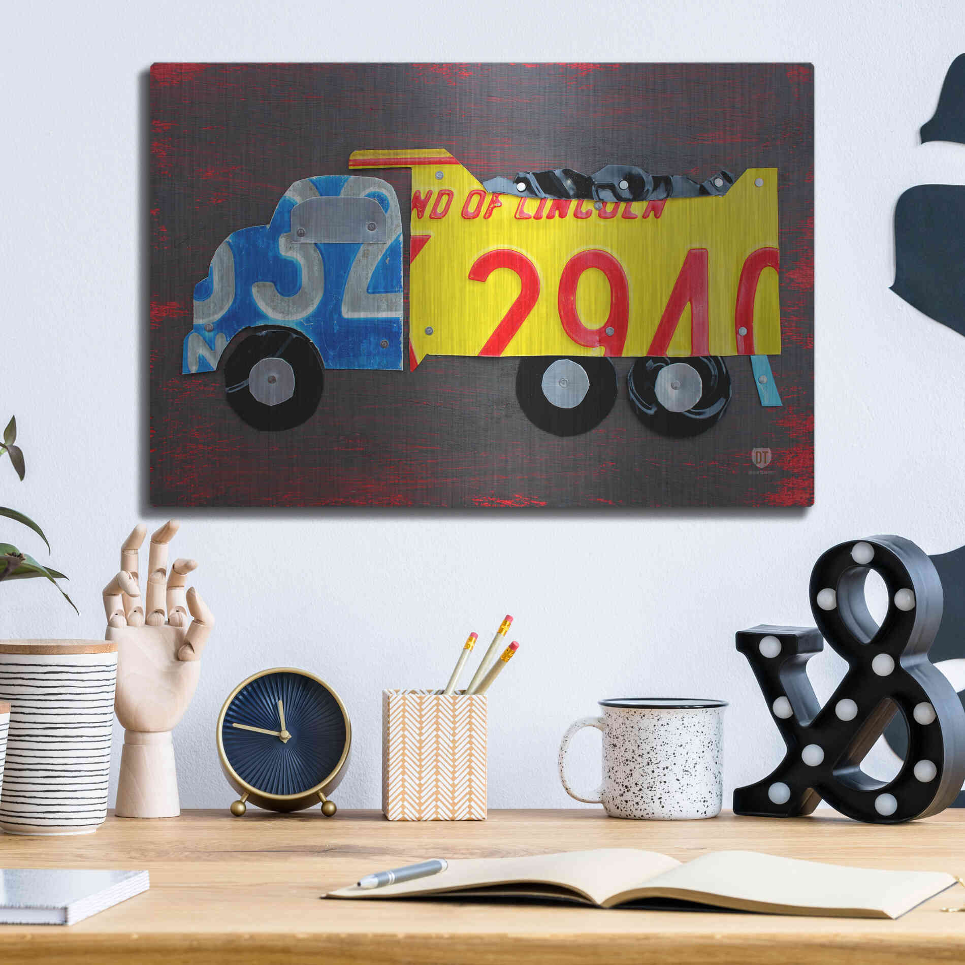 Luxe Metal Art 'Dump Truck' by Design Turnpike, Metal Wall Art,16x12