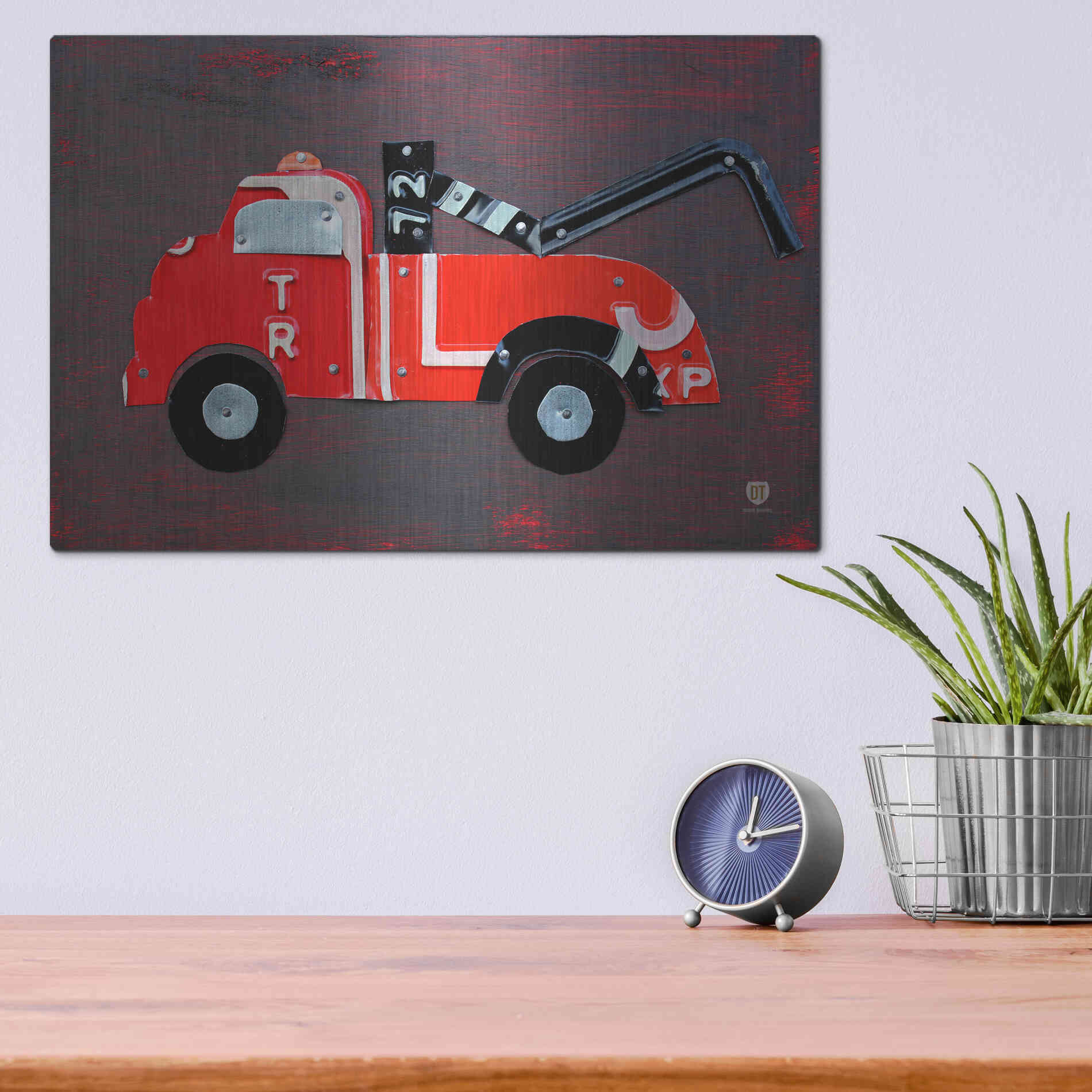 Luxe Metal Art 'Tow Truck' by Design Turnpike, Metal Wall Art,16x12