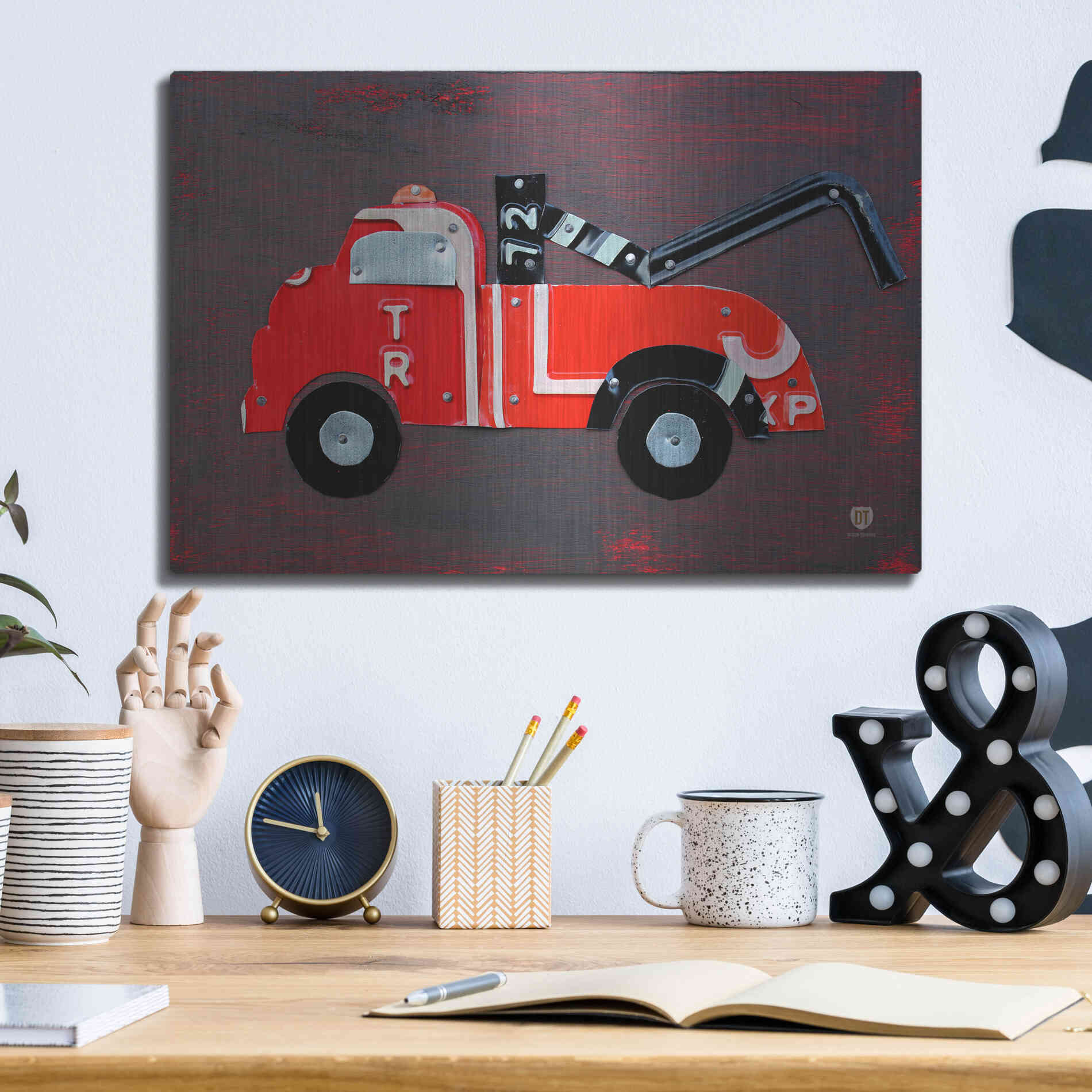 Luxe Metal Art 'Tow Truck' by Design Turnpike, Metal Wall Art,16x12