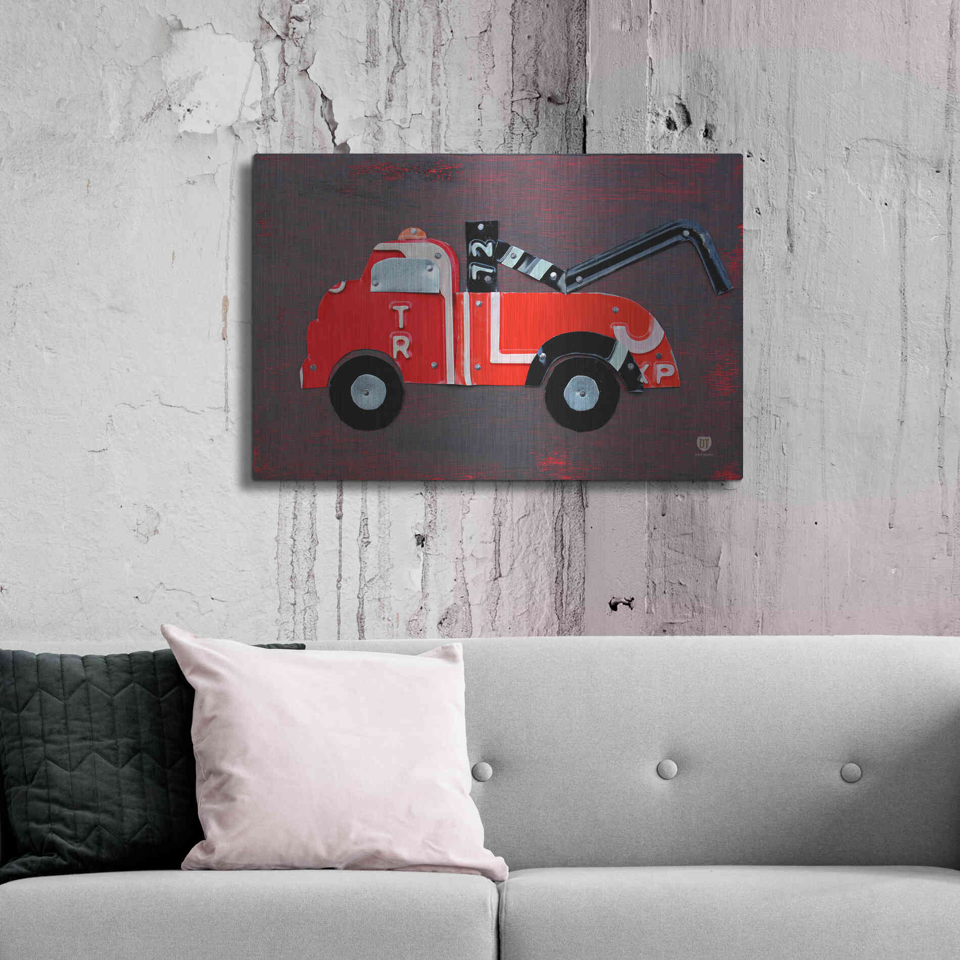 Luxe Metal Art 'Tow Truck' by Design Turnpike, Metal Wall Art,36x24