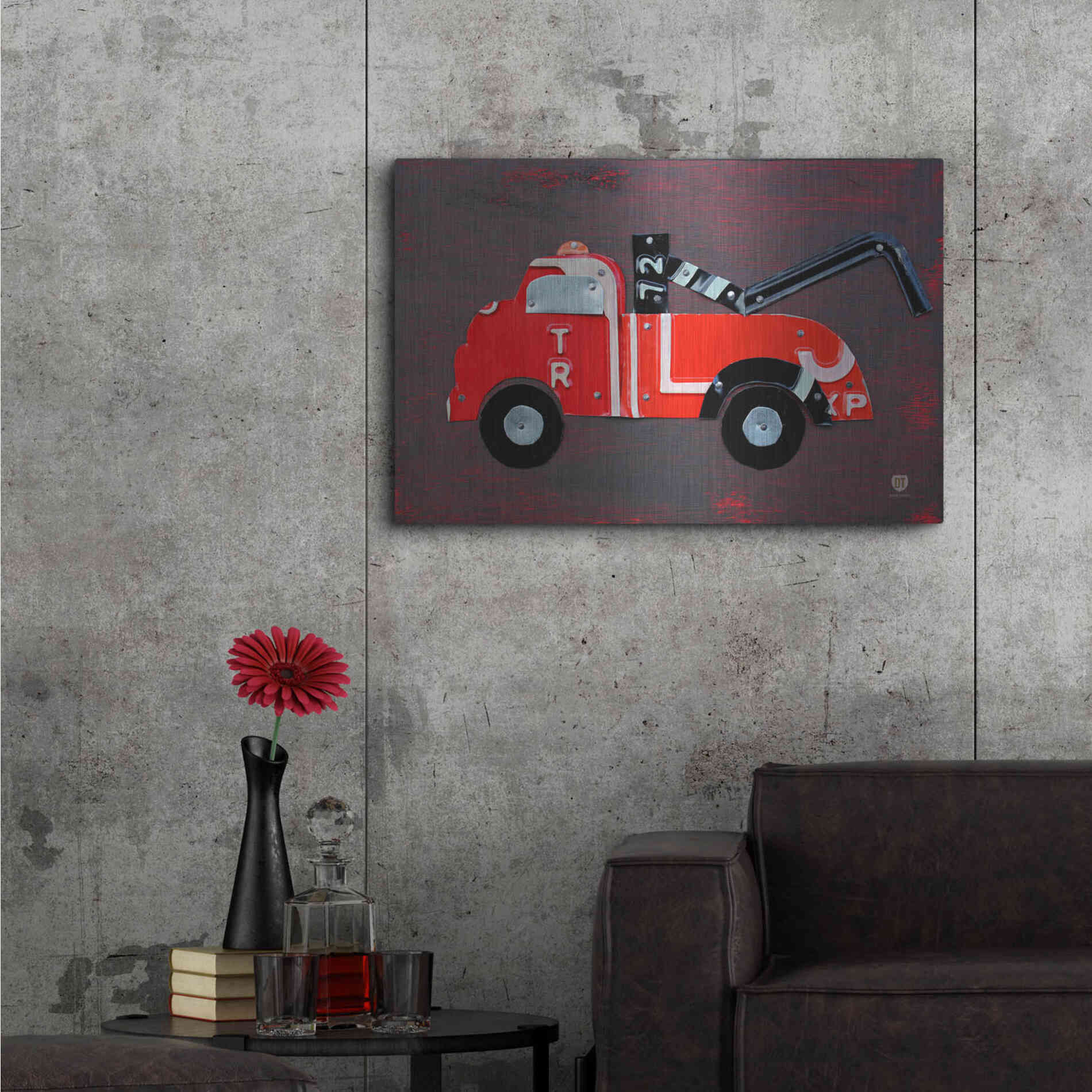 Luxe Metal Art 'Tow Truck' by Design Turnpike, Metal Wall Art,36x24