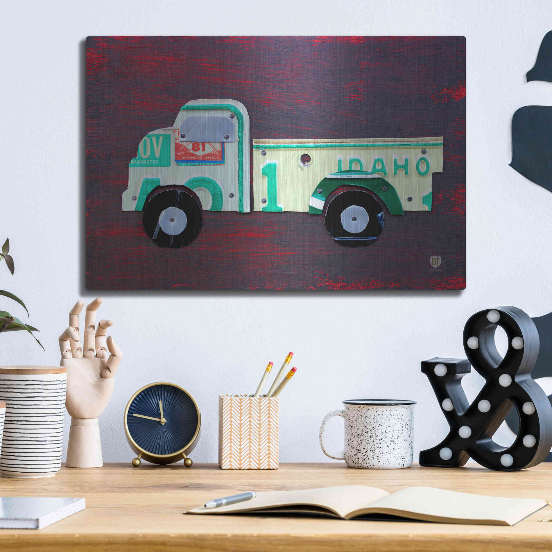 Luxe Metal Art 'Pickup Truck' by Design Turnpike, Metal Wall Art,16x12