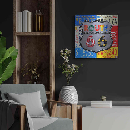 Luxe Metal Art 'Route 66 Road Sign' by Design Turnpike, Metal Wall Art,24x24
