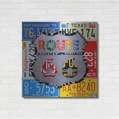Luxe Metal Art 'Route 66 Road Sign' by Design Turnpike, Metal Wall Art,36x36