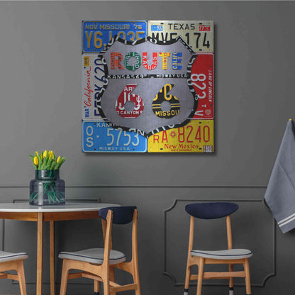 Luxe Metal Art 'Route 66 Road Sign' by Design Turnpike, Metal Wall Art,36x36