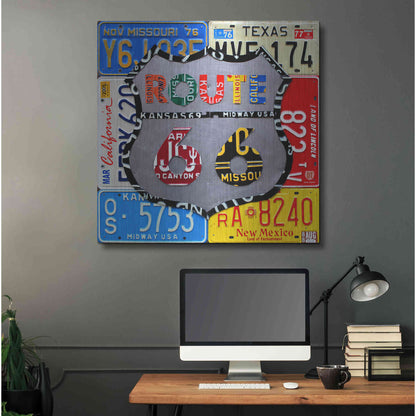 Luxe Metal Art 'Route 66 Road Sign' by Design Turnpike, Metal Wall Art,36x36