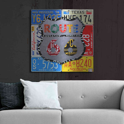 Luxe Metal Art 'Route 66 Road Sign' by Design Turnpike, Metal Wall Art,36x36