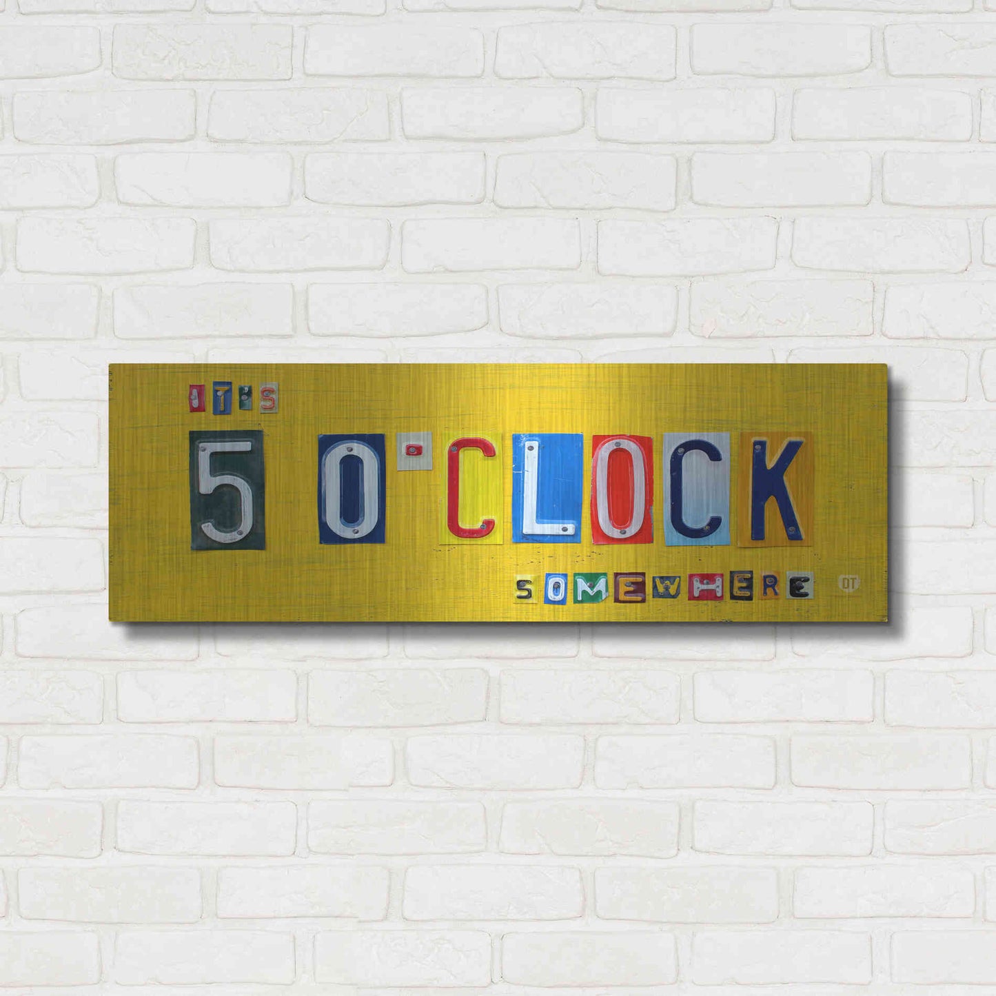 Luxe Metal Art 'It’S 5 O’Clock Somewhere' by Design Turnpike, Metal Wall Art,36x12