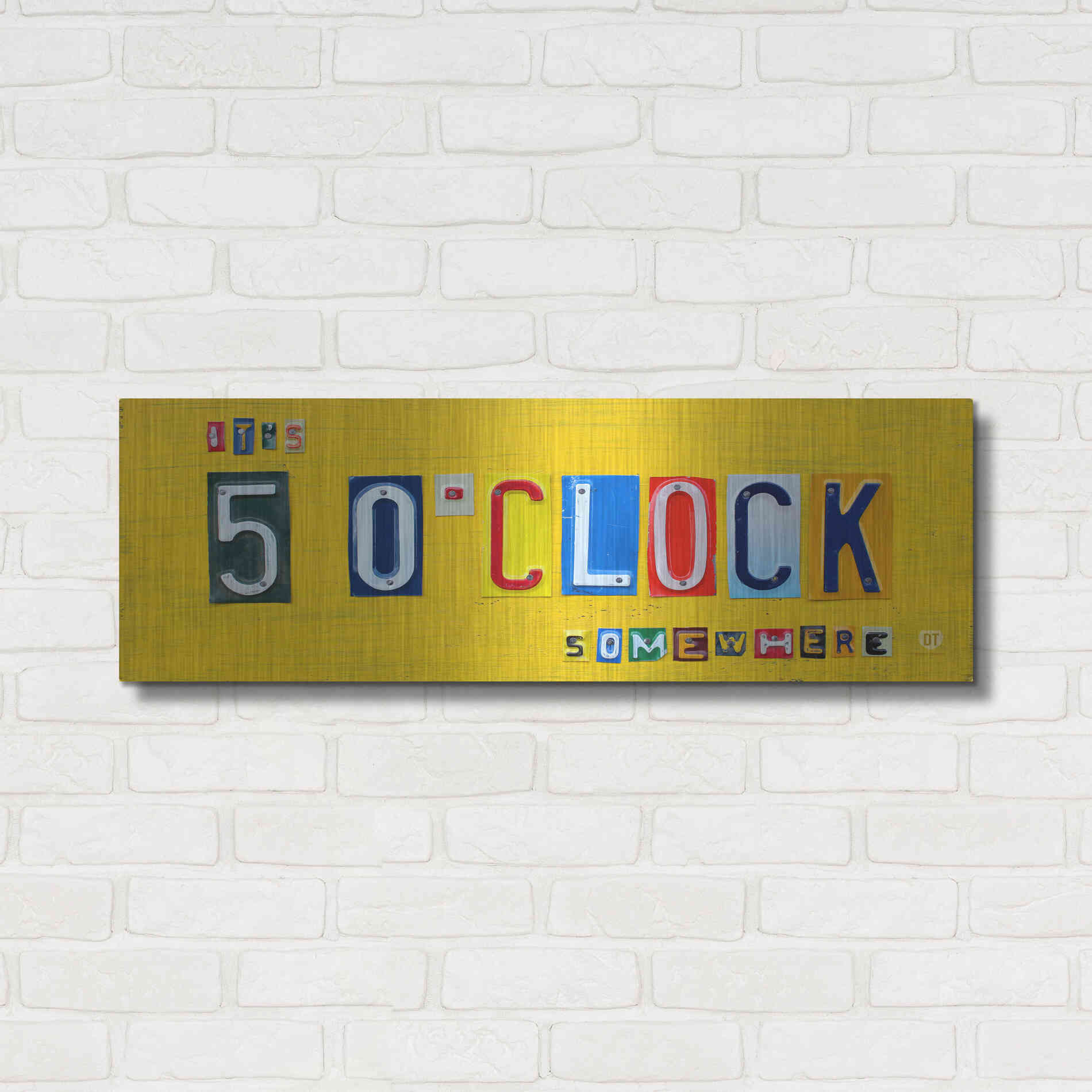 Luxe Metal Art 'It’S 5 O’Clock Somewhere' by Design Turnpike, Metal Wall Art,36x12