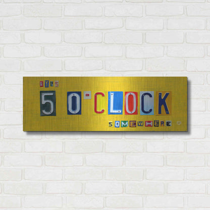 Luxe Metal Art 'It’S 5 O’Clock Somewhere' by Design Turnpike, Metal Wall Art,36x12
