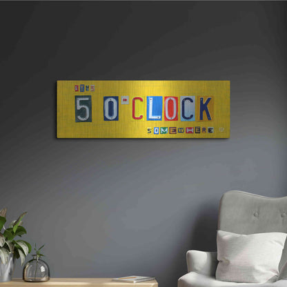 Luxe Metal Art 'It’S 5 O’Clock Somewhere' by Design Turnpike, Metal Wall Art,36x12