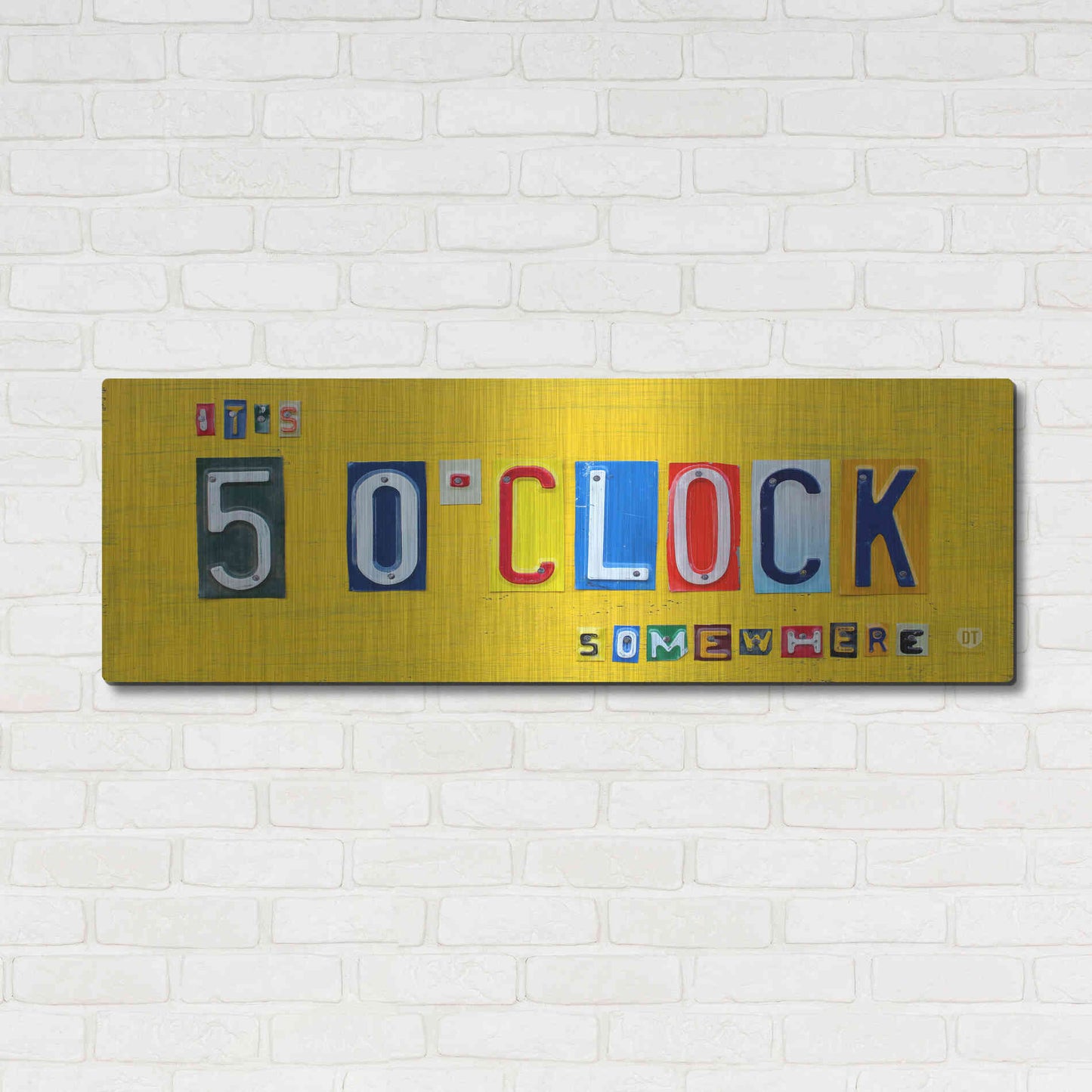 Luxe Metal Art 'It’S 5 O’Clock Somewhere' by Design Turnpike, Metal Wall Art,48x16