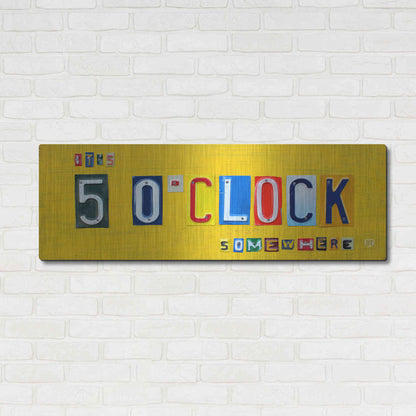 Luxe Metal Art 'It’S 5 O’Clock Somewhere' by Design Turnpike, Metal Wall Art,48x16