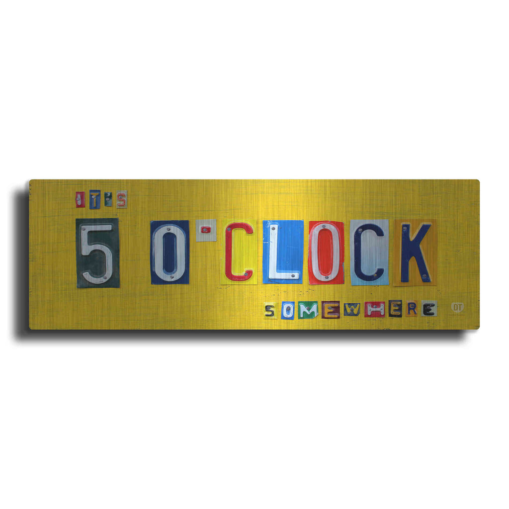 Luxe Metal Art 'It’S 5 O’Clock Somewhere' by Design Turnpike, Metal Wall Art