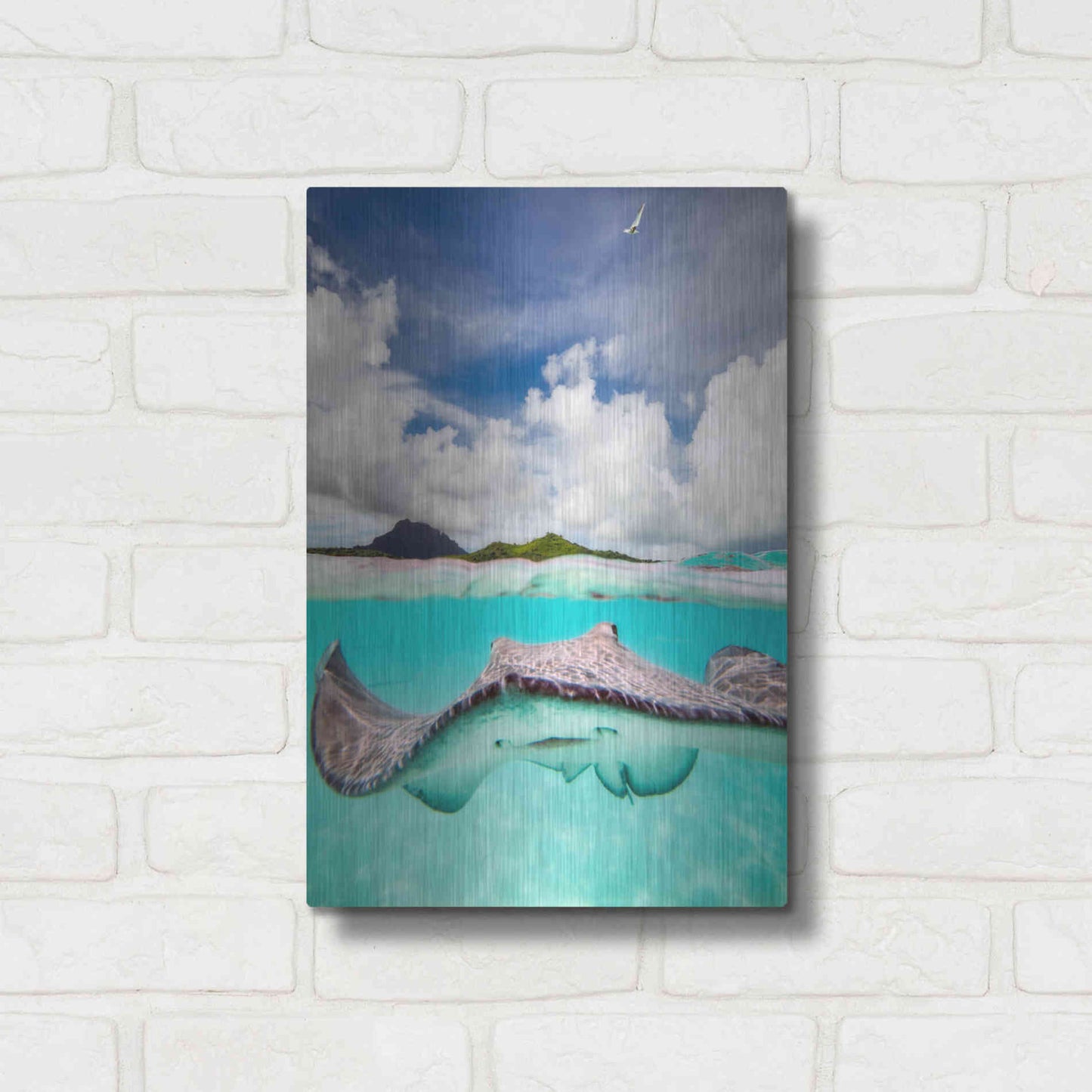 Luxe Metal Art 'Stingray' by Jesse Estes, Metal Wall Art,12x16