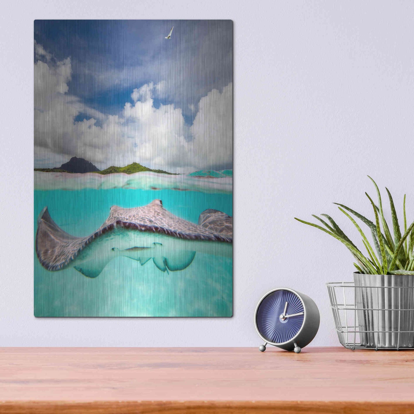 Luxe Metal Art 'Stingray' by Jesse Estes, Metal Wall Art,12x16