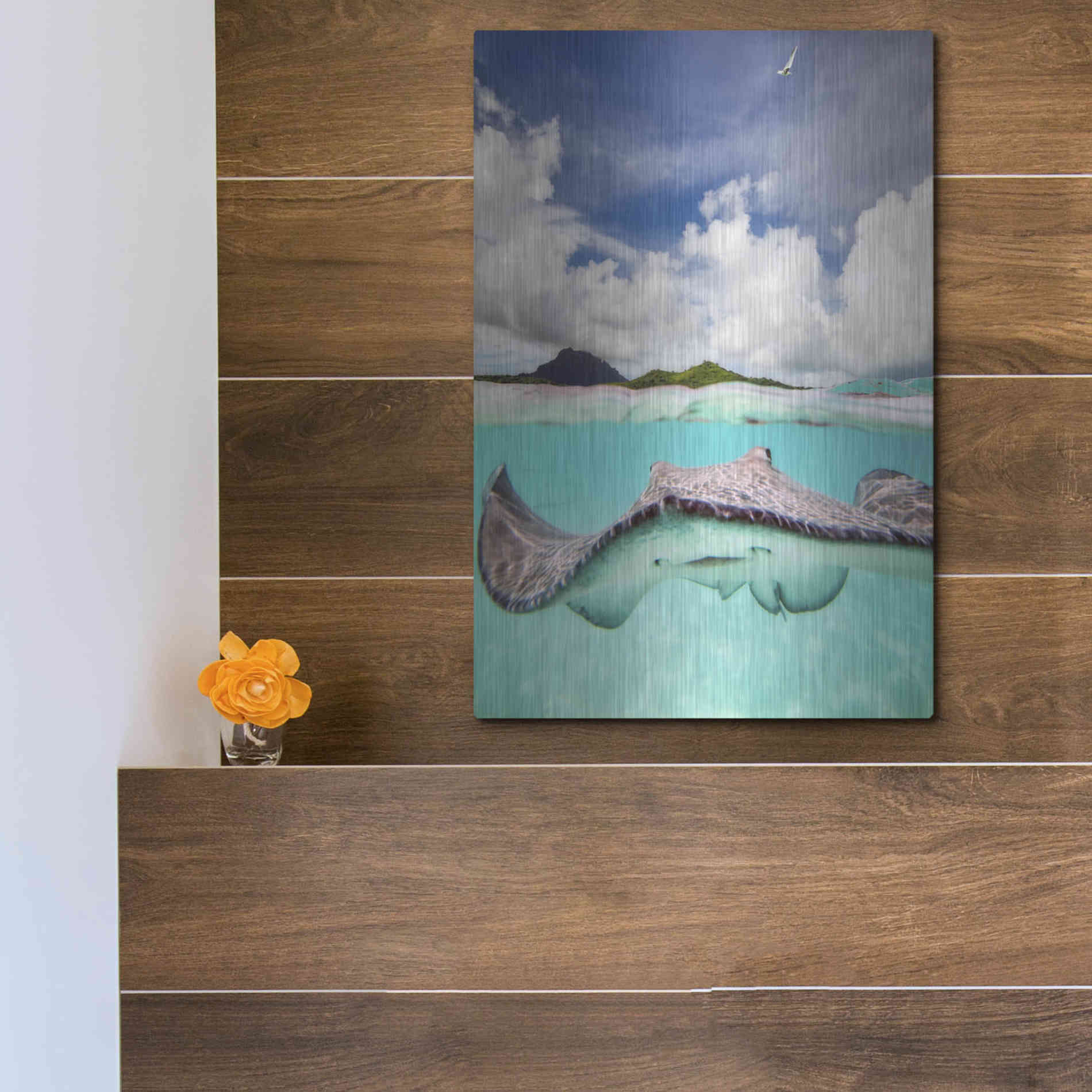 Luxe Metal Art 'Stingray' by Jesse Estes, Metal Wall Art,12x16