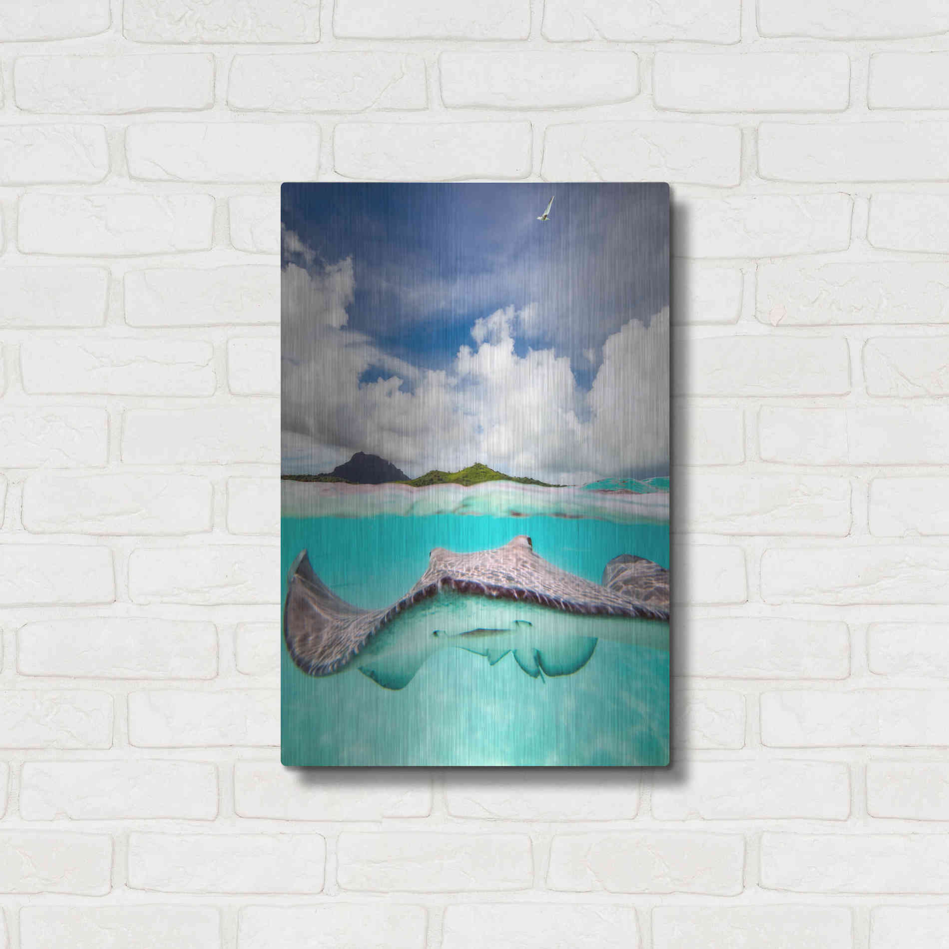 Luxe Metal Art 'Stingray' by Jesse Estes, Metal Wall Art,16x24