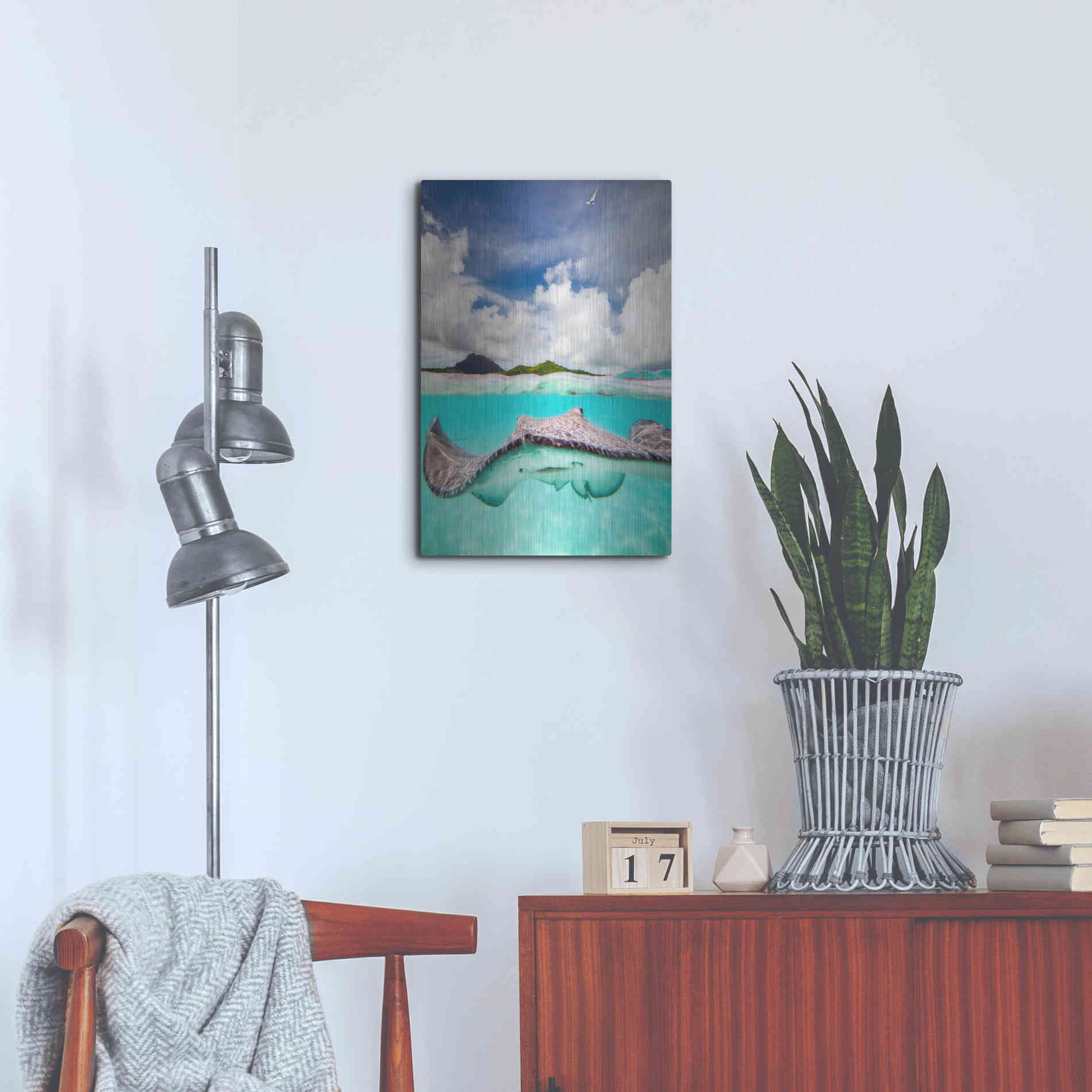 Luxe Metal Art 'Stingray' by Jesse Estes, Metal Wall Art,16x24