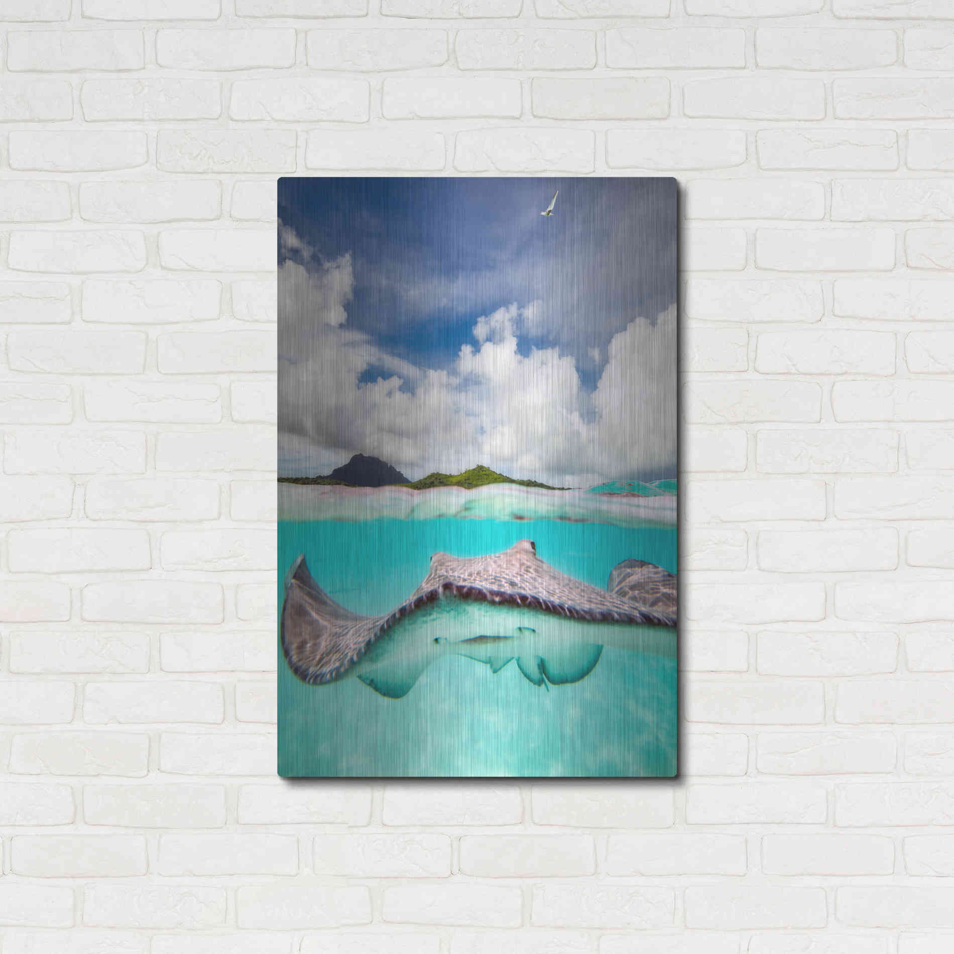 Luxe Metal Art 'Stingray' by Jesse Estes, Metal Wall Art,24x36