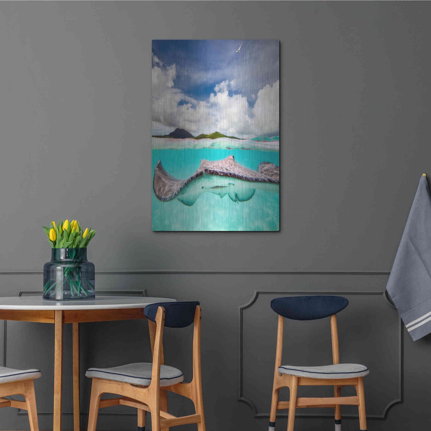 Luxe Metal Art 'Stingray' by Jesse Estes, Metal Wall Art,24x36