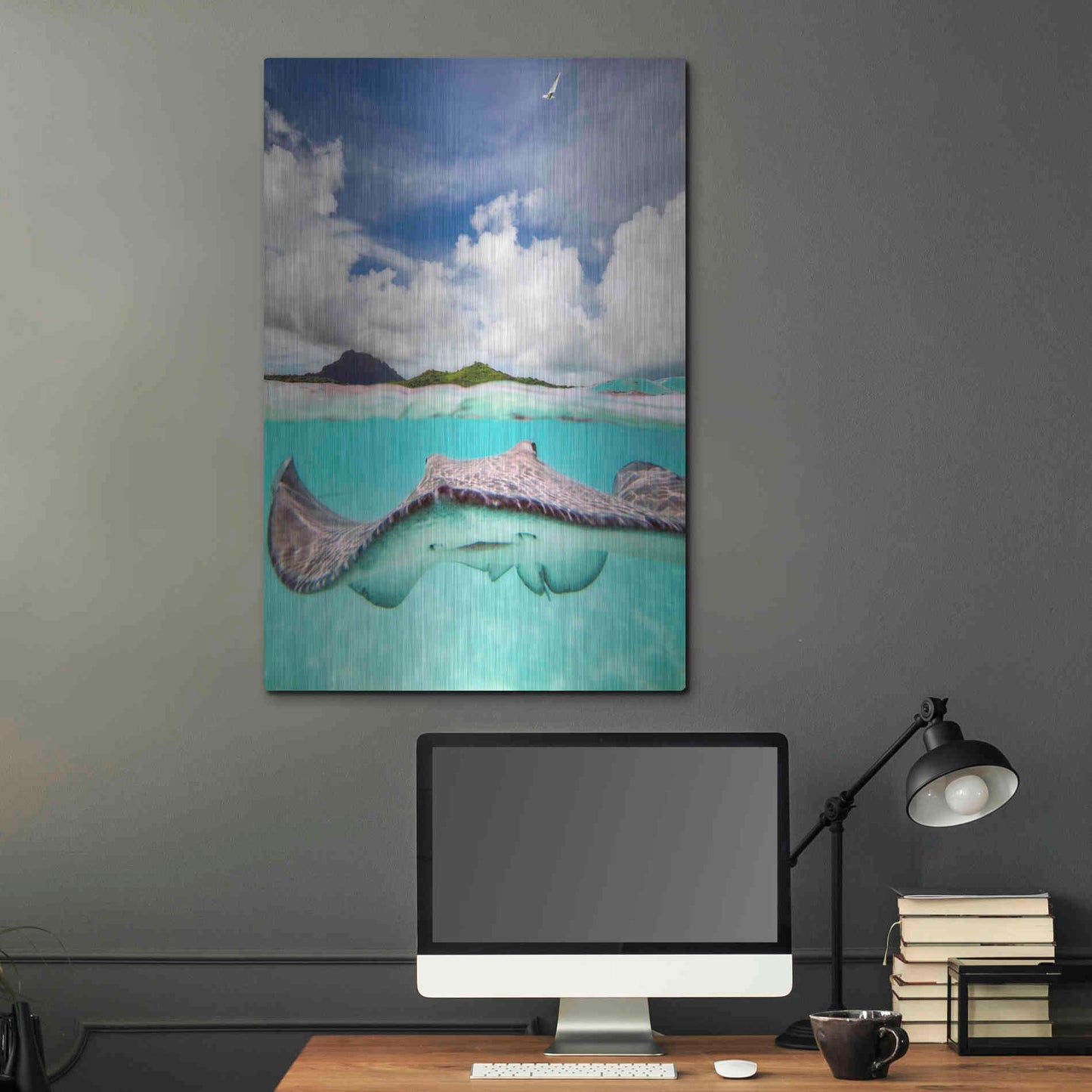 Luxe Metal Art 'Stingray' by Jesse Estes, Metal Wall Art,24x36