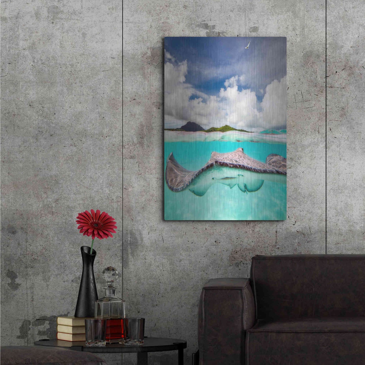 Luxe Metal Art 'Stingray' by Jesse Estes, Metal Wall Art,24x36