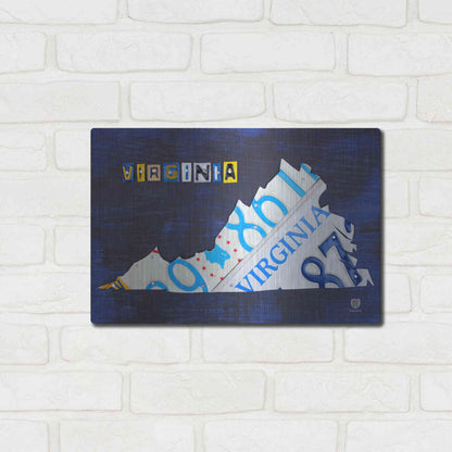 Luxe Metal Art 'Virginia License Plate Map' by Design Turnpike, Metal Wall Art,16x12