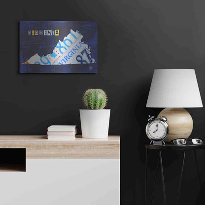 Luxe Metal Art 'Virginia License Plate Map' by Design Turnpike, Metal Wall Art,24x16