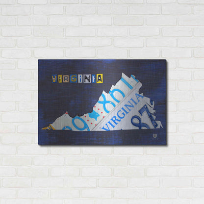 Luxe Metal Art 'Virginia License Plate Map' by Design Turnpike, Metal Wall Art,36x24