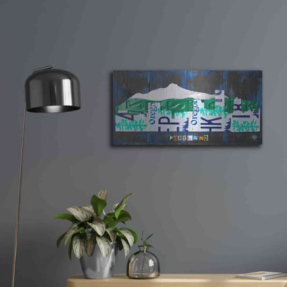 Luxe Metal Art 'Portland Skyline License Plate Art' by Design Turnpike, Metal Wall Art,24x12