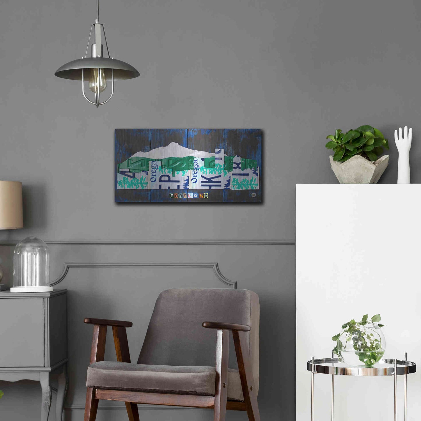 Luxe Metal Art 'Portland Skyline License Plate Art' by Design Turnpike, Metal Wall Art,24x12