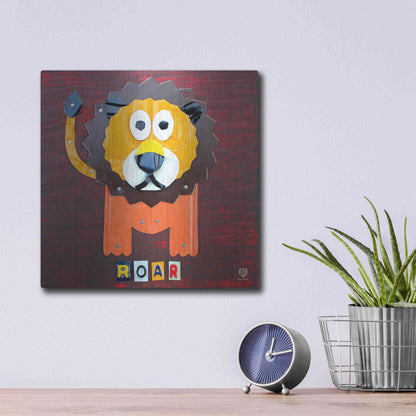Luxe Metal Art 'Roar The Lion ' by Design Turnpike, Metal Wall Art,12x12