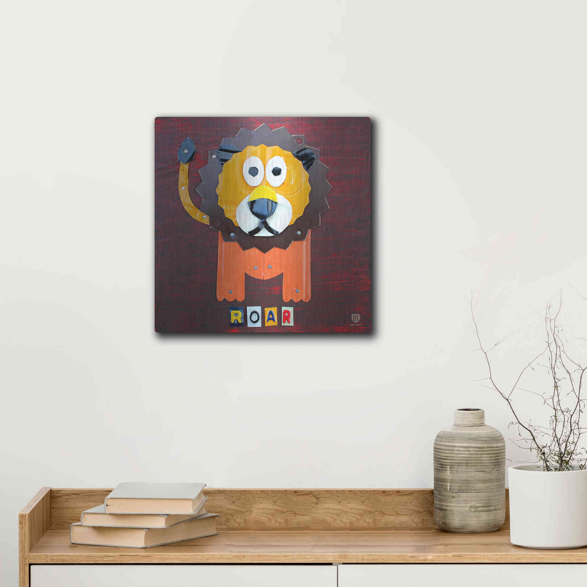 Luxe Metal Art 'Roar The Lion ' by Design Turnpike, Metal Wall Art,12x12