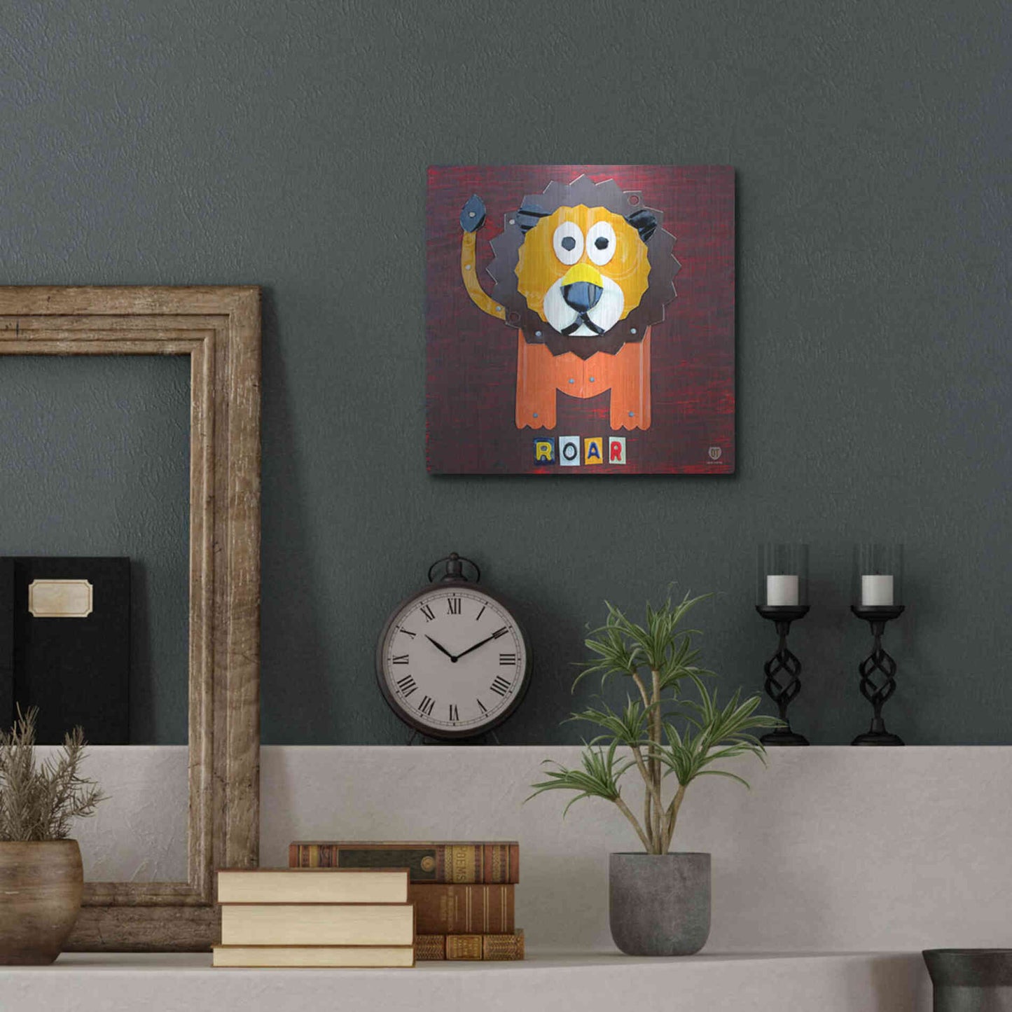 Luxe Metal Art 'Roar The Lion ' by Design Turnpike, Metal Wall Art,12x12