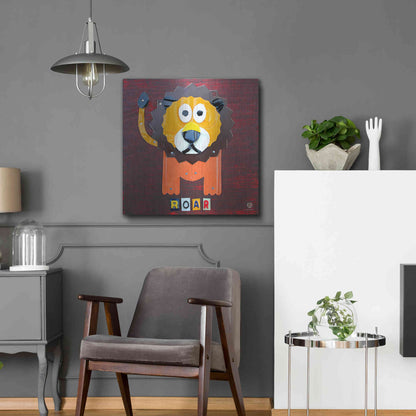 Luxe Metal Art 'Roar The Lion ' by Design Turnpike, Metal Wall Art,24x24