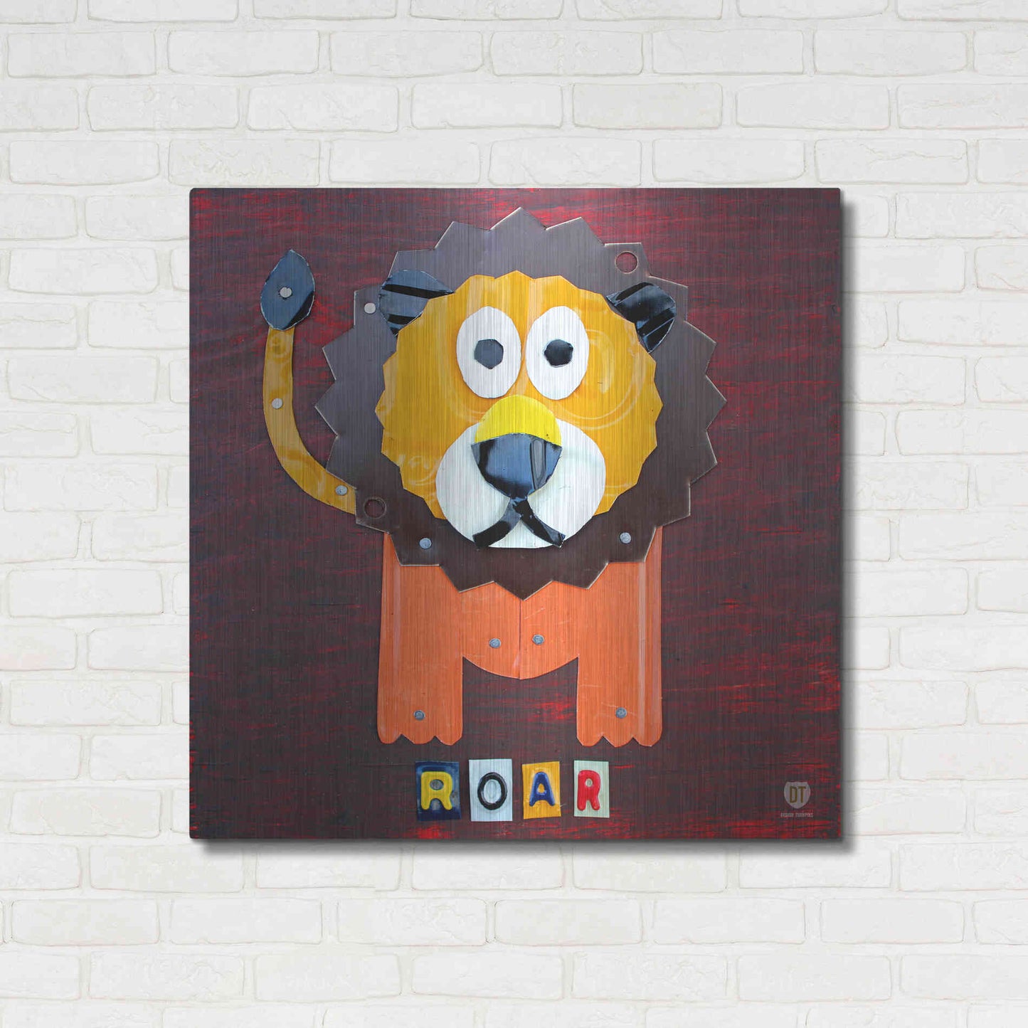 Luxe Metal Art 'Roar The Lion ' by Design Turnpike, Metal Wall Art,36x36