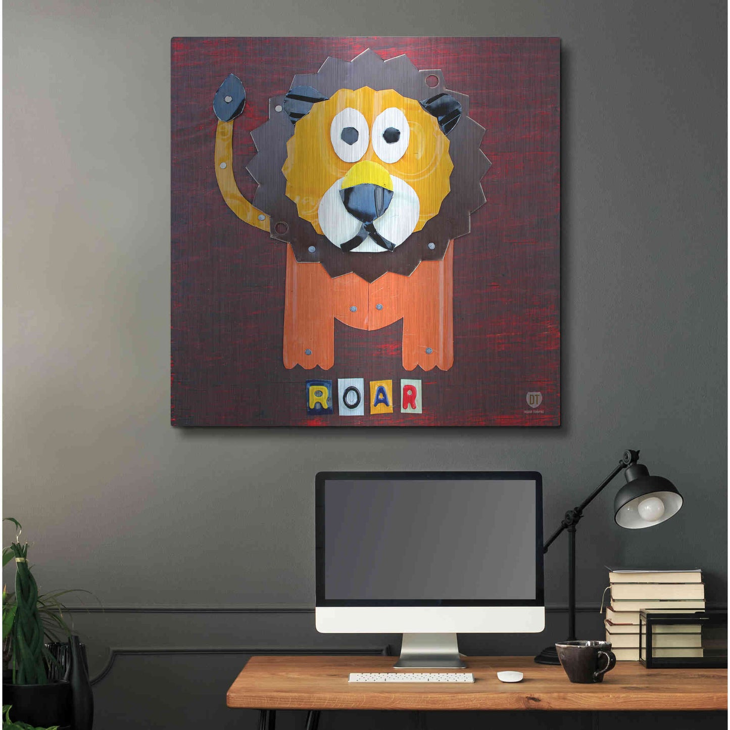 Luxe Metal Art 'Roar The Lion ' by Design Turnpike, Metal Wall Art,36x36