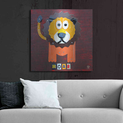 Luxe Metal Art 'Roar The Lion ' by Design Turnpike, Metal Wall Art,36x36