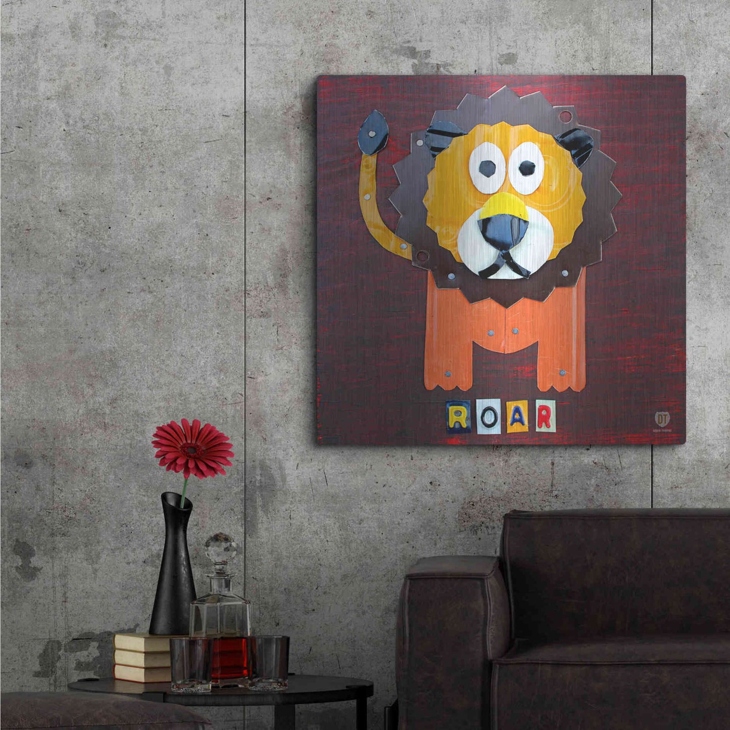 Luxe Metal Art 'Roar The Lion ' by Design Turnpike, Metal Wall Art,36x36