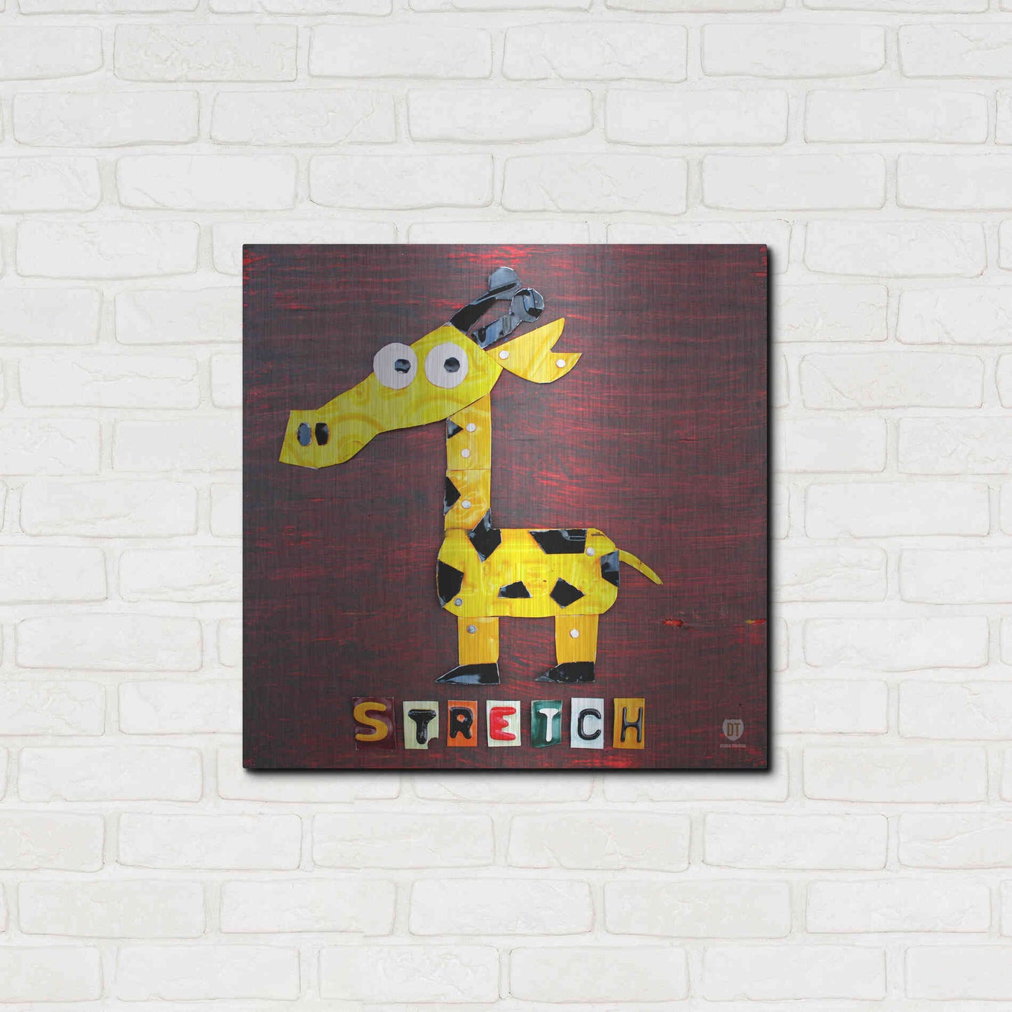 Luxe Metal Art 'Stretch The Giraffe' by Design Turnpike, Metal Wall Art,24x24