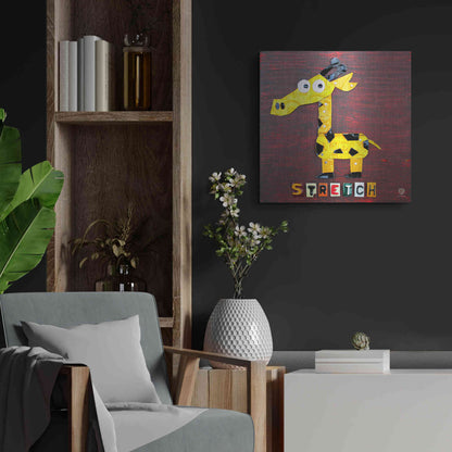 Luxe Metal Art 'Stretch The Giraffe' by Design Turnpike, Metal Wall Art,24x24