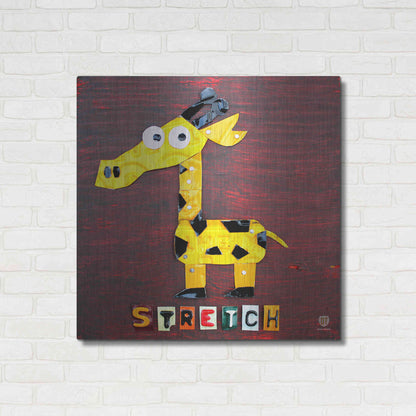 Luxe Metal Art 'Stretch The Giraffe' by Design Turnpike, Metal Wall Art,36x36