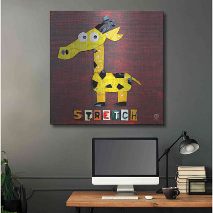Luxe Metal Art 'Stretch The Giraffe' by Design Turnpike, Metal Wall Art,36x36