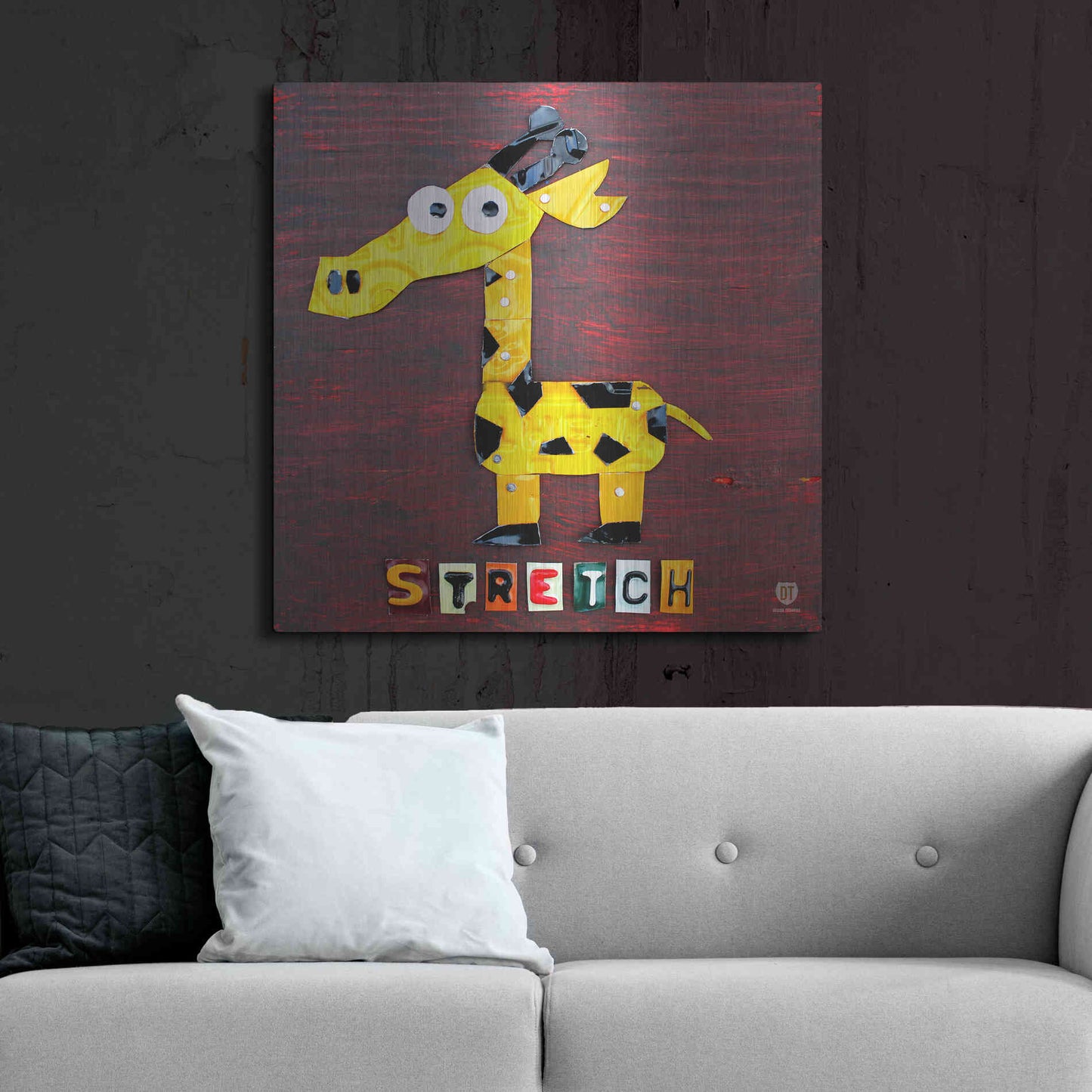 Luxe Metal Art 'Stretch The Giraffe' by Design Turnpike, Metal Wall Art,36x36