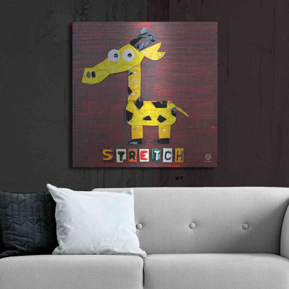 Luxe Metal Art 'Stretch The Giraffe' by Design Turnpike, Metal Wall Art,36x36