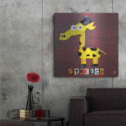 Luxe Metal Art 'Stretch The Giraffe' by Design Turnpike, Metal Wall Art,36x36