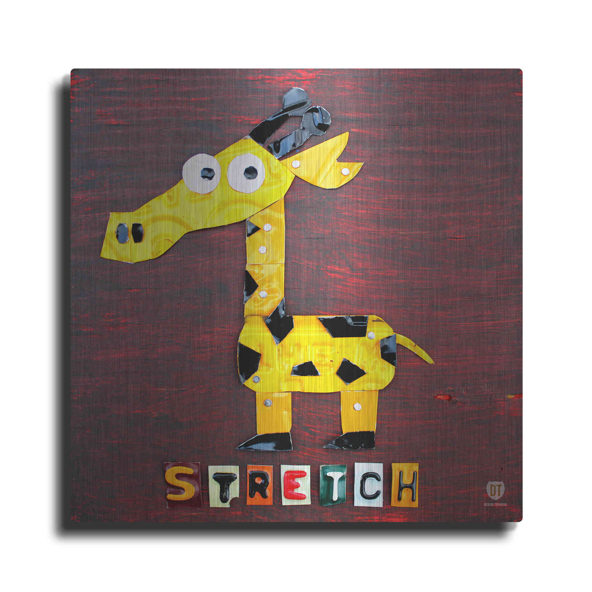 Luxe Metal Art 'Stretch The Giraffe' by Design Turnpike, Metal Wall Art