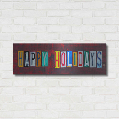 Luxe Metal Art 'Happy Holidays' by Design Turnpike, Metal Wall Art,36x12